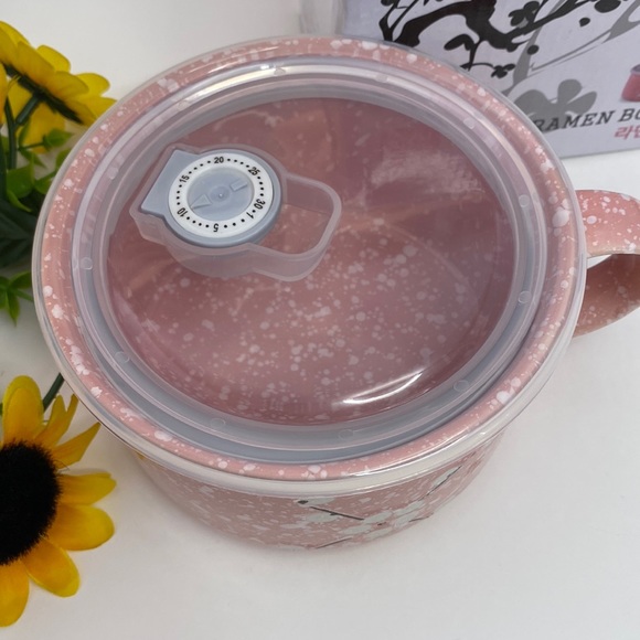 Ramen or soup mug/bowl with cover NWT cherry blossom floral design - Picture 2 of 16